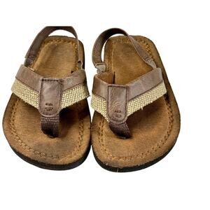 Wonder Nation Brown Boys Flip Flops Sandals 7-8 Casual Play Outdoors‎